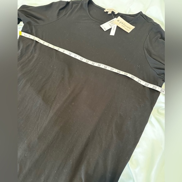 NWT philosophy Black Soft Flowy. High/Low hem. 3/4 Sleeve 2XL. Tunic - Picture 3 of 11